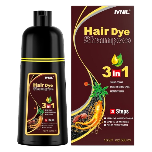 Dark Brown Hair Dye Shampoo 3 in 1 for Women/Men