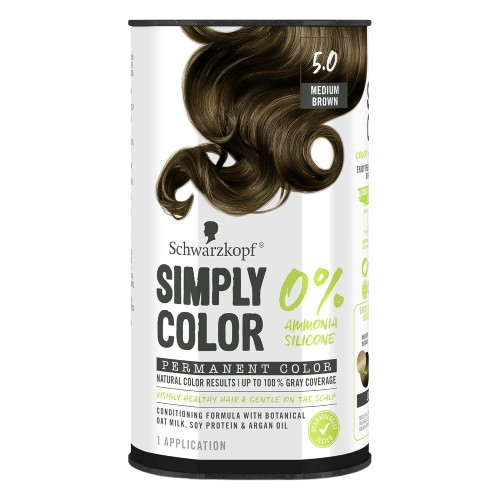  Simply Color Permanent Hair Dye, 5.0 Medium Brown